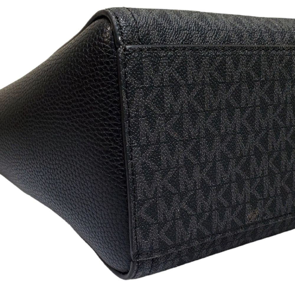 MICHAEL KORS Signature Tote Bag – Black/Charcoal MK Logo, Gold Hardware - Picture 6 of 10
